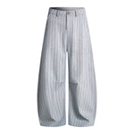 Vintage Pinstripe Baggy Wide-Leg Trousers