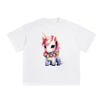 Pastel Christmas Baby Unicorn Graphic Tee-INNBLAC Fashion Apparel