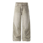 Retro Washed Corduroy Baggy Straight-Leg Pants