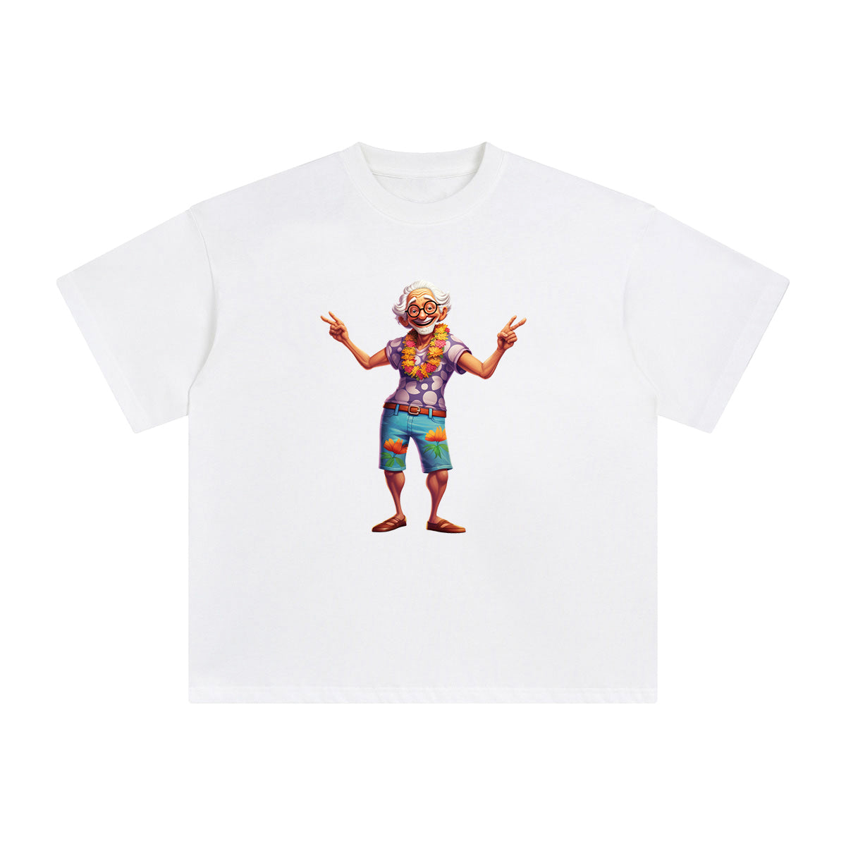 Summer Grandpa Graphic Tee-INNBLAC Fashion Apparel