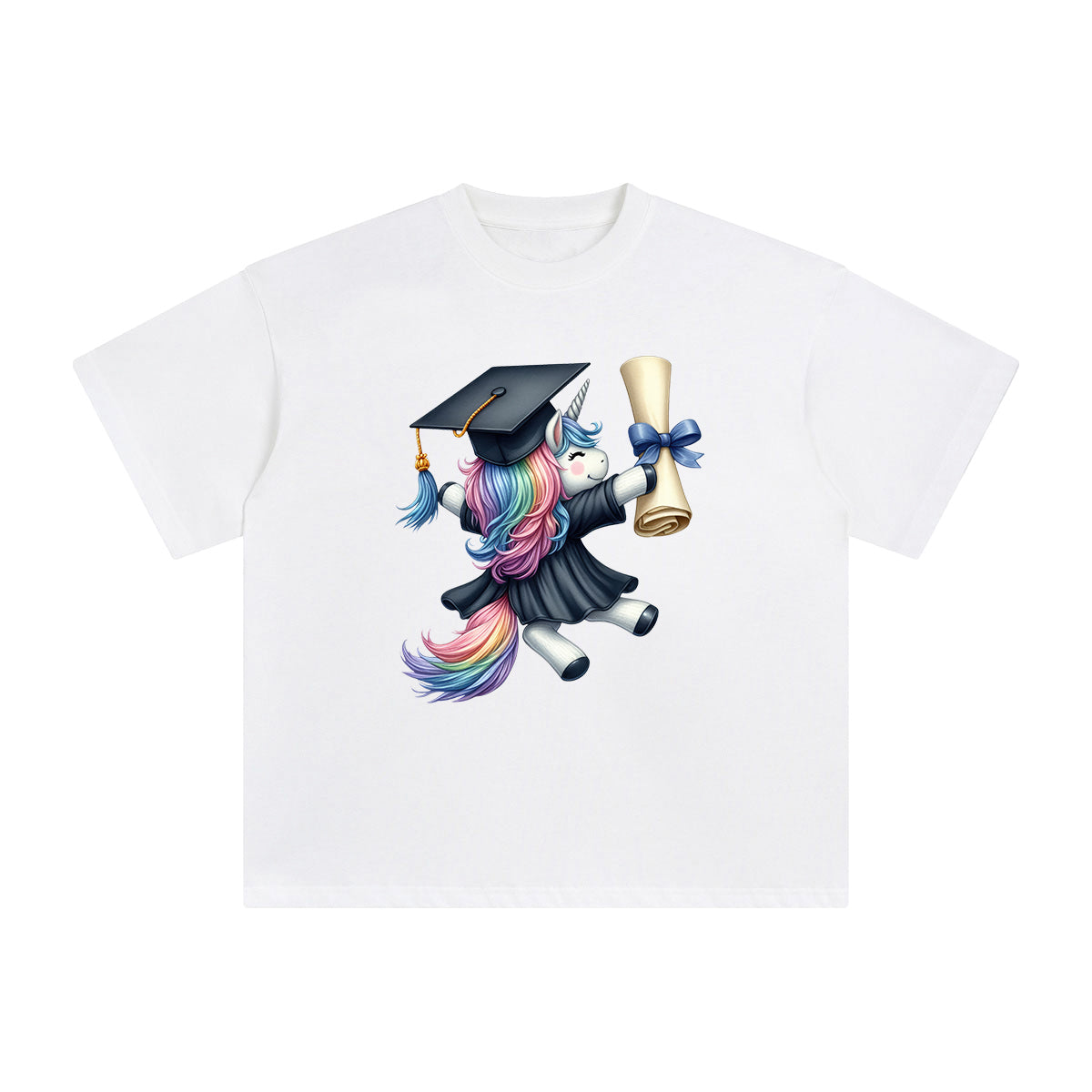 Graduation Unicorn Graphic Tee-INNBLAC Fashion Apparel