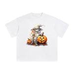 Ghost Boy And Pumpkin Graphic Tee-INNBLAC Fashion Apparel