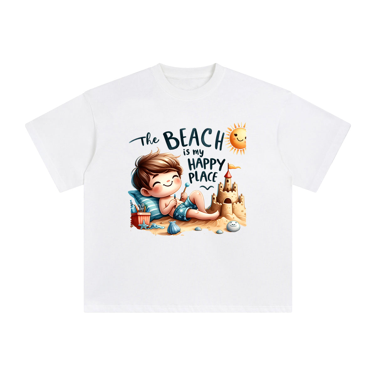 The Beach Is My Happy Place Graphic Tee-INNBLAC Fashion Apparel