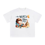 The Beach Is My Happy Place Graphic Tee-INNBLAC Fashion Apparel