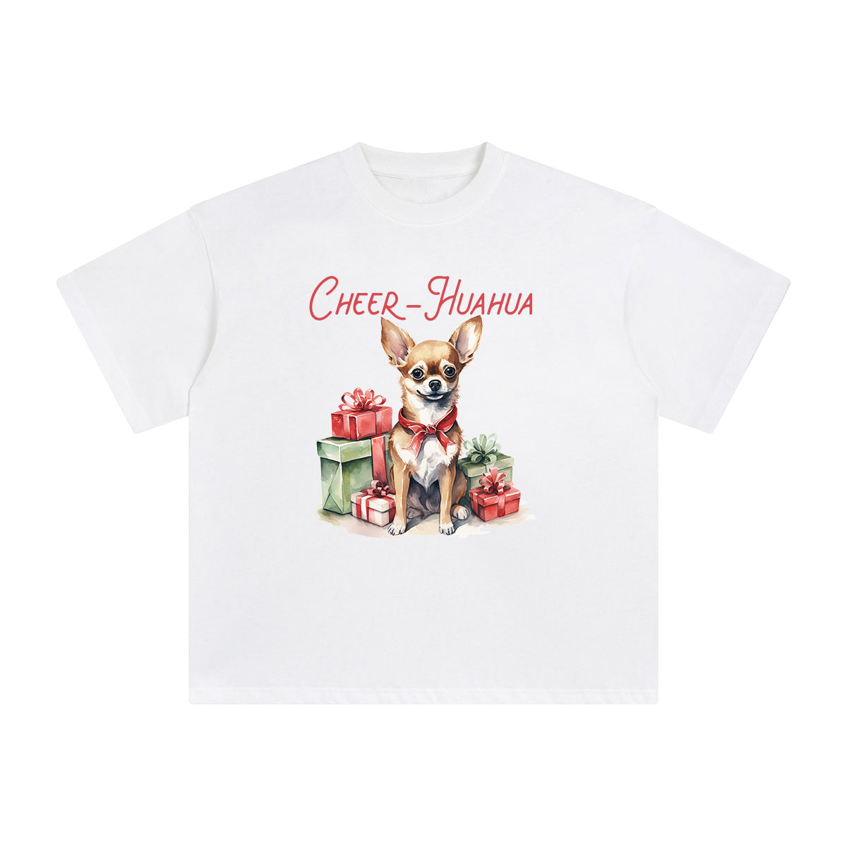 Christmas Chihuahua Graphic Tee-INNBLAC Fashion Apparel