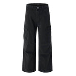 Washed Vintage Distressed High Waist Relaxed Wide Leg Draped Pants