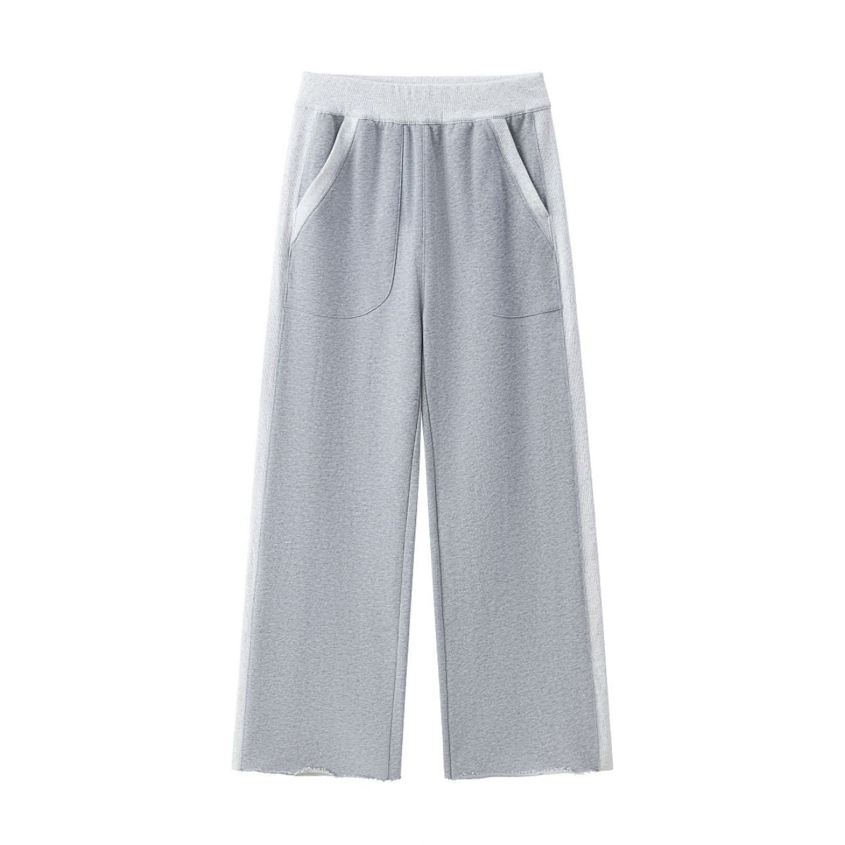 Cotton Casual Contrast Rib Stretch Sweatpants