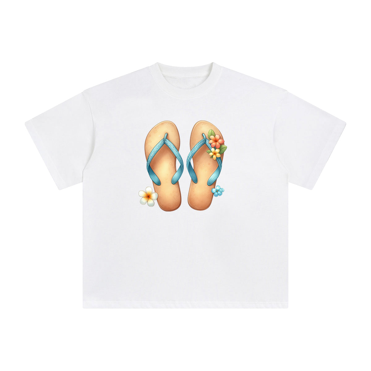Summer Vacation Slippers Graphic Tee-INNBLAC Fashion Apparel