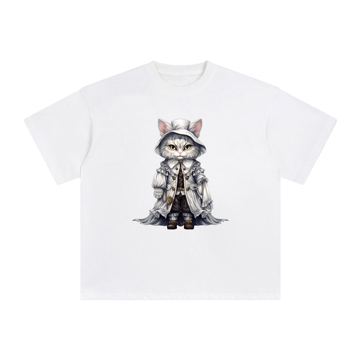 Ghost Cat Graphic Tee-INNBLAC Fashion Apparel