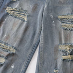 Paint Splatter Heavy Ripped Washed Jeans