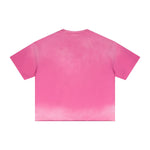 Boxy Raw Edge Washed Loose Short Sleeve Tee