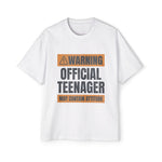 Warning Official Teenager Graphic Tee-INNBLAC Fashion Apparel