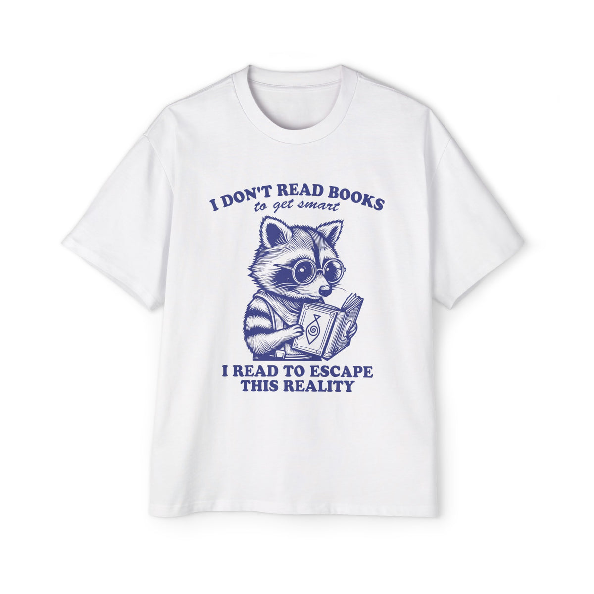 Raccoon Read Book Escape Reality Graphic Tee-INNBLAC Fashion Apparel
