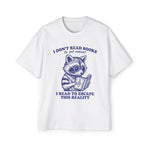 Raccoon Read Book Escape Reality Graphic Tee-INNBLAC Fashion Apparel