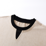 Camiseta batik vintage lavada con ribetes de 7.5 oz