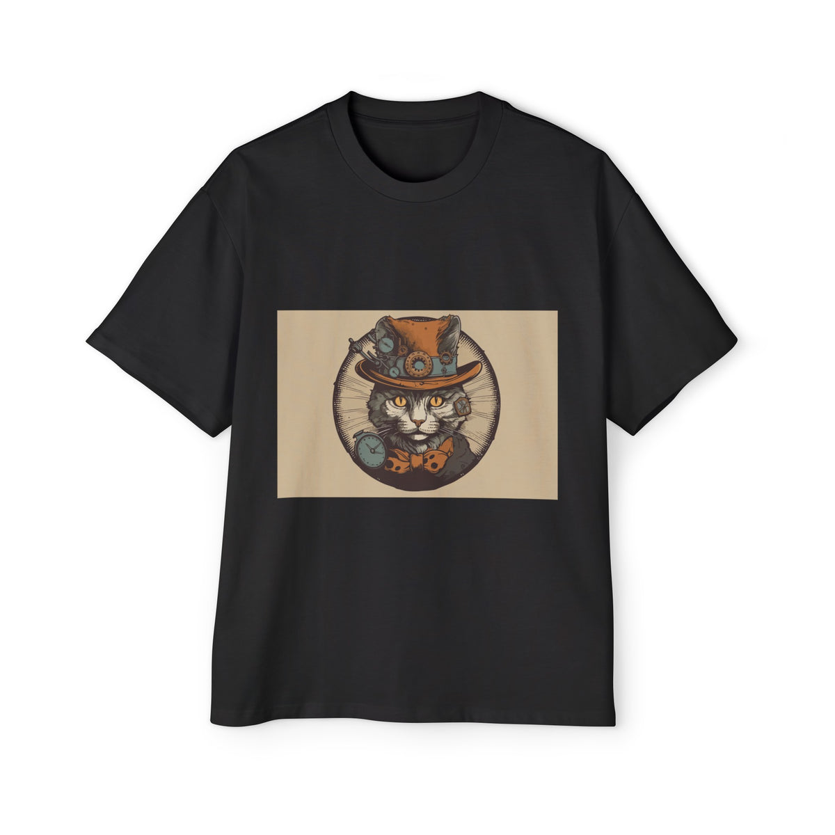 Steampunk Cat Vintage Graphic Tee-INNBLAC Fashion Apparel