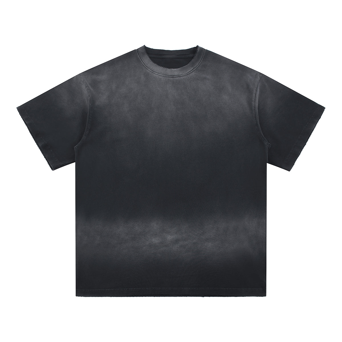 Camiseta de algodón con bordes desgastados y degradados de 7.8 oz