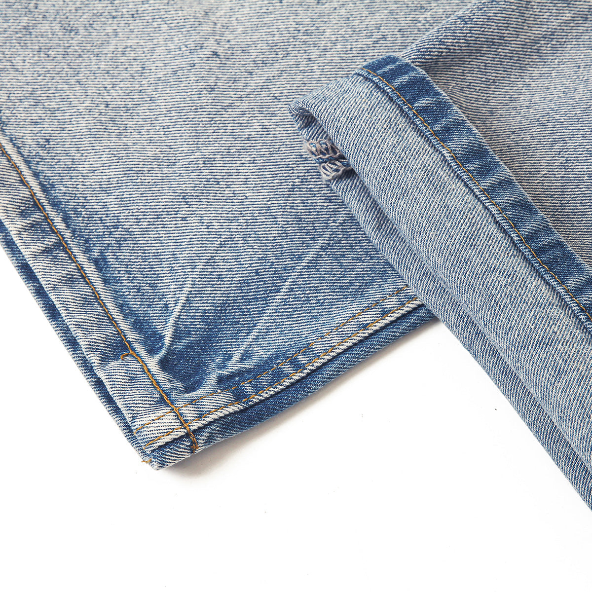 Vintage Wash Faded Wide-Leg Jeans