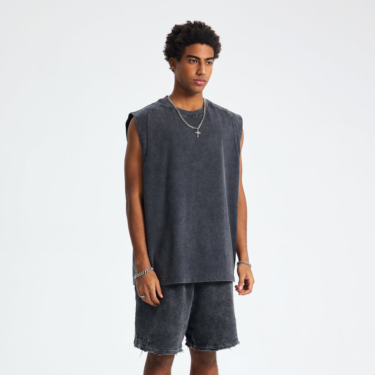 Vintage Washed Muscle Tank Top 8.25oz