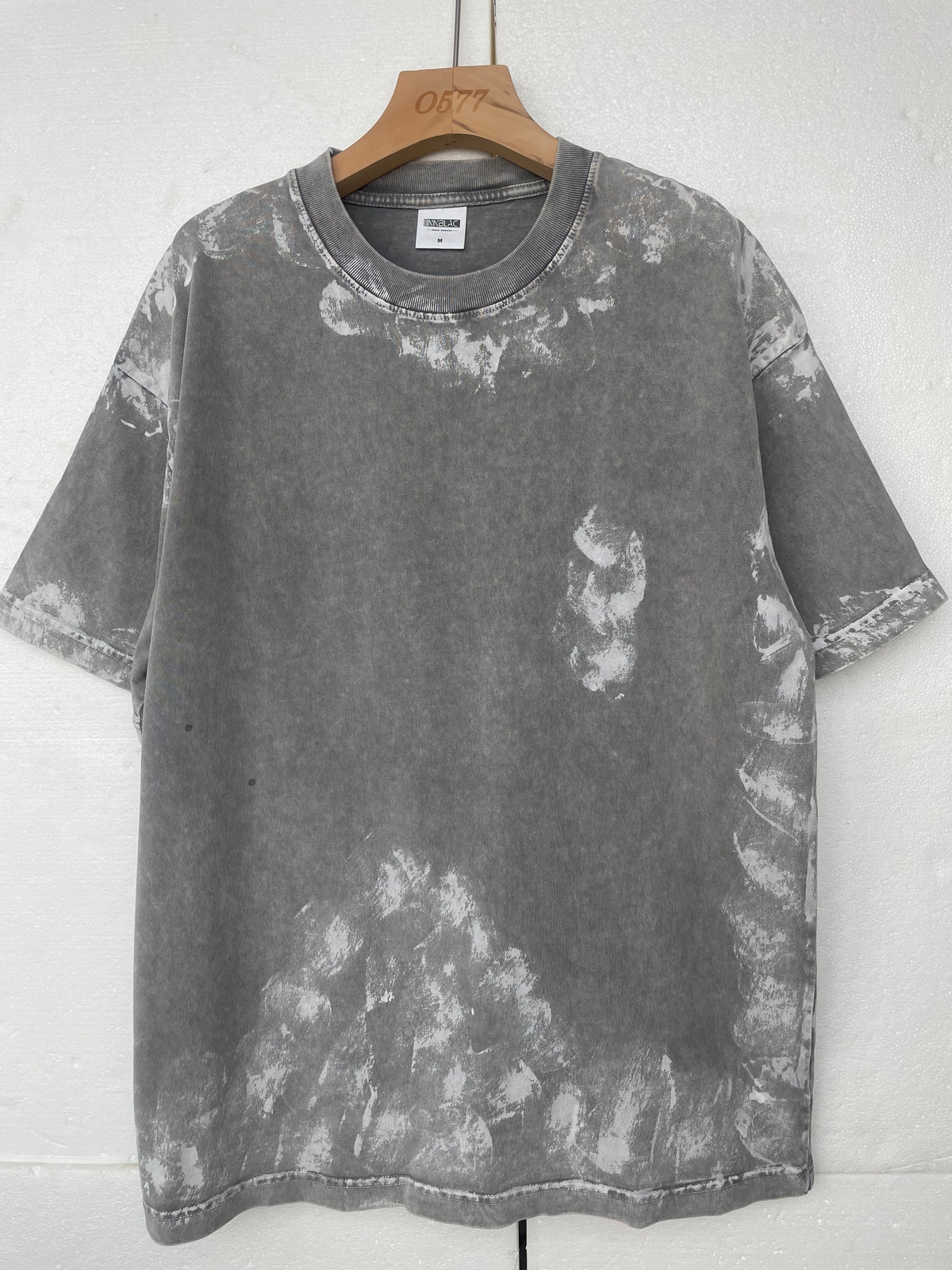 INNBLAC Loose Fit Washed Painted T Shirt 7.5oz Gray