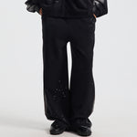 Casual Loose Fit Paint Splatter Elastic Waist Sweatpants
