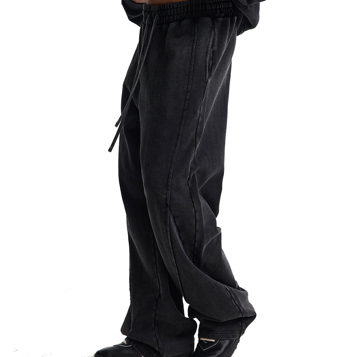 Distressed Washed Patchwork Jogger Pants