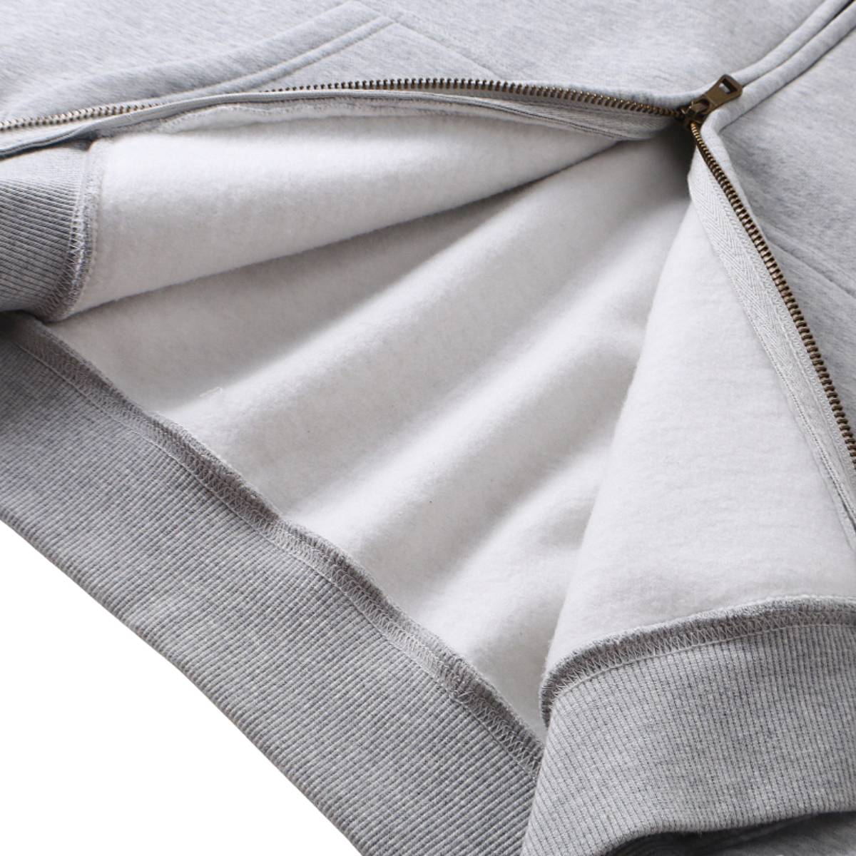 Sudadera con capucha y cremallera lavada de doble cursor