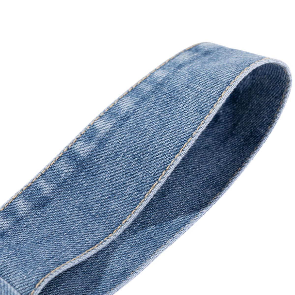 Women's Denim Bow Strappy Mini Dress