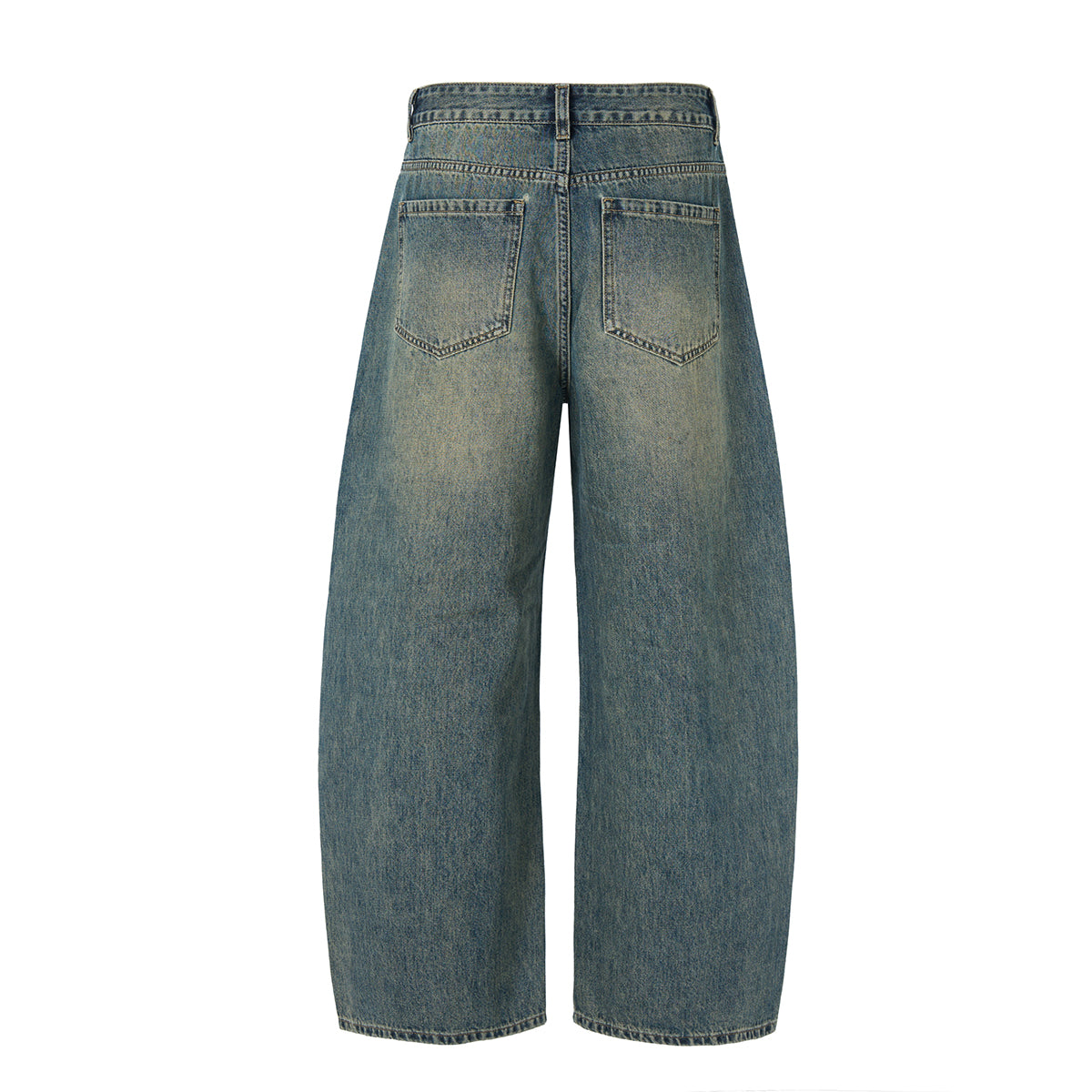 High Waisted Wide Leg Vintage Washed Casual Jeans