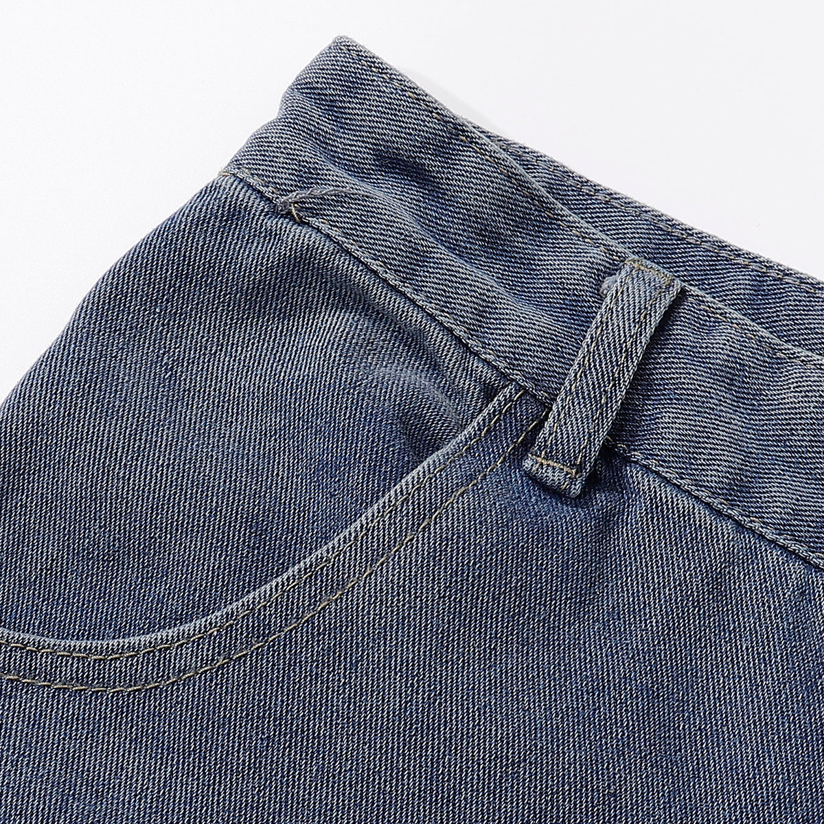 Bermudas vaqueras rasgadas con parches de camuflaje