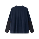 Velour Mock Layered Raglan Sleeve Top