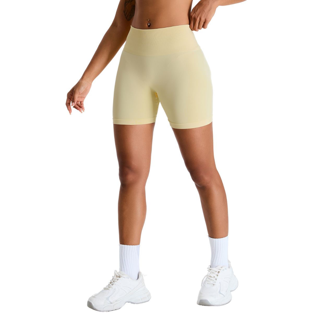 Pantalones cortos de running de tiro alto sin costuras