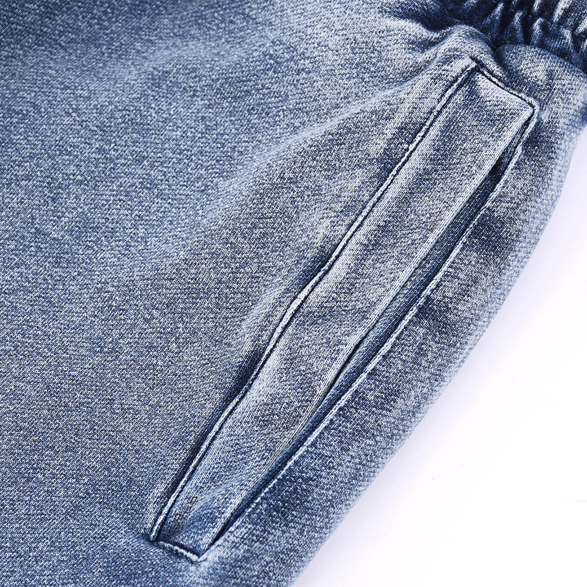 Washed Baggy Knit Denim Joggers