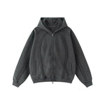 Double Slider Fleece Deconstructed Hoodie