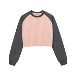 Contrasting Colors Raglan Long-Sleeve Cropped Sweatshirt