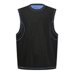 Contrast Stitching Sleeveless Crew Neck Casual Sport Tee