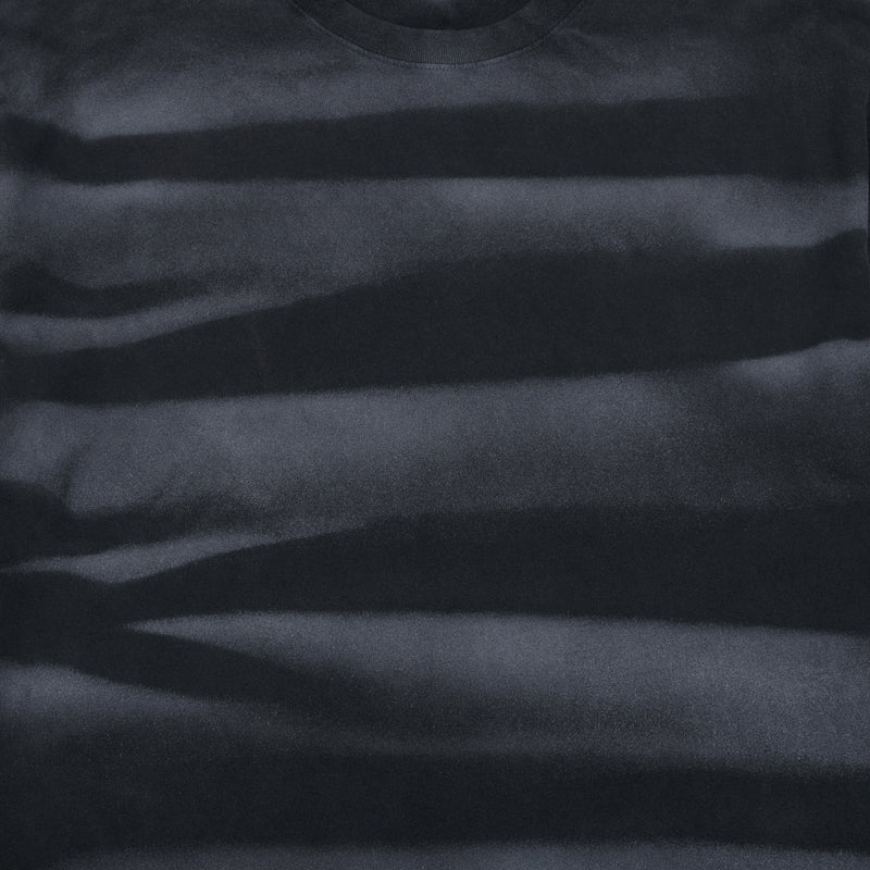 Stripe Tie-Dye Distressed Edge Tee 7.5oz