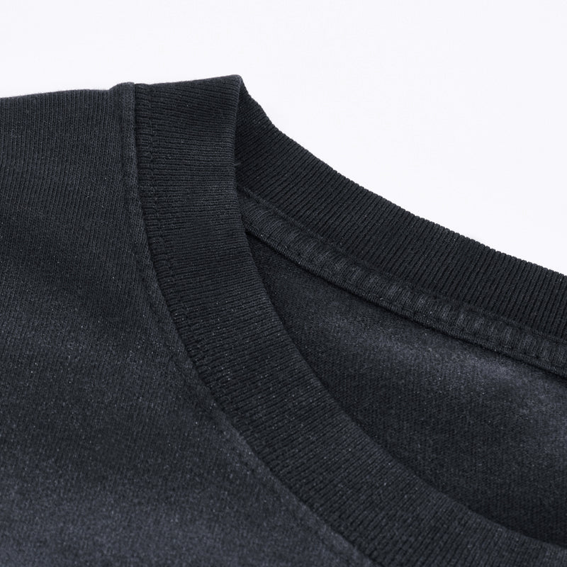 Stripe Tie-Dye Distressed Edge Tee 7.5oz