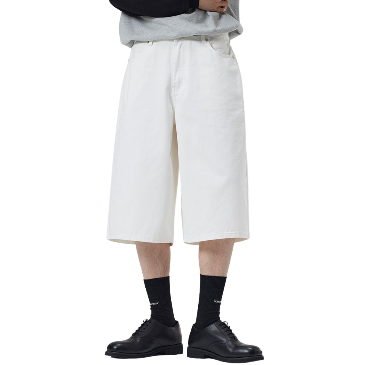 White Baggy Bermuda Denim Shorts