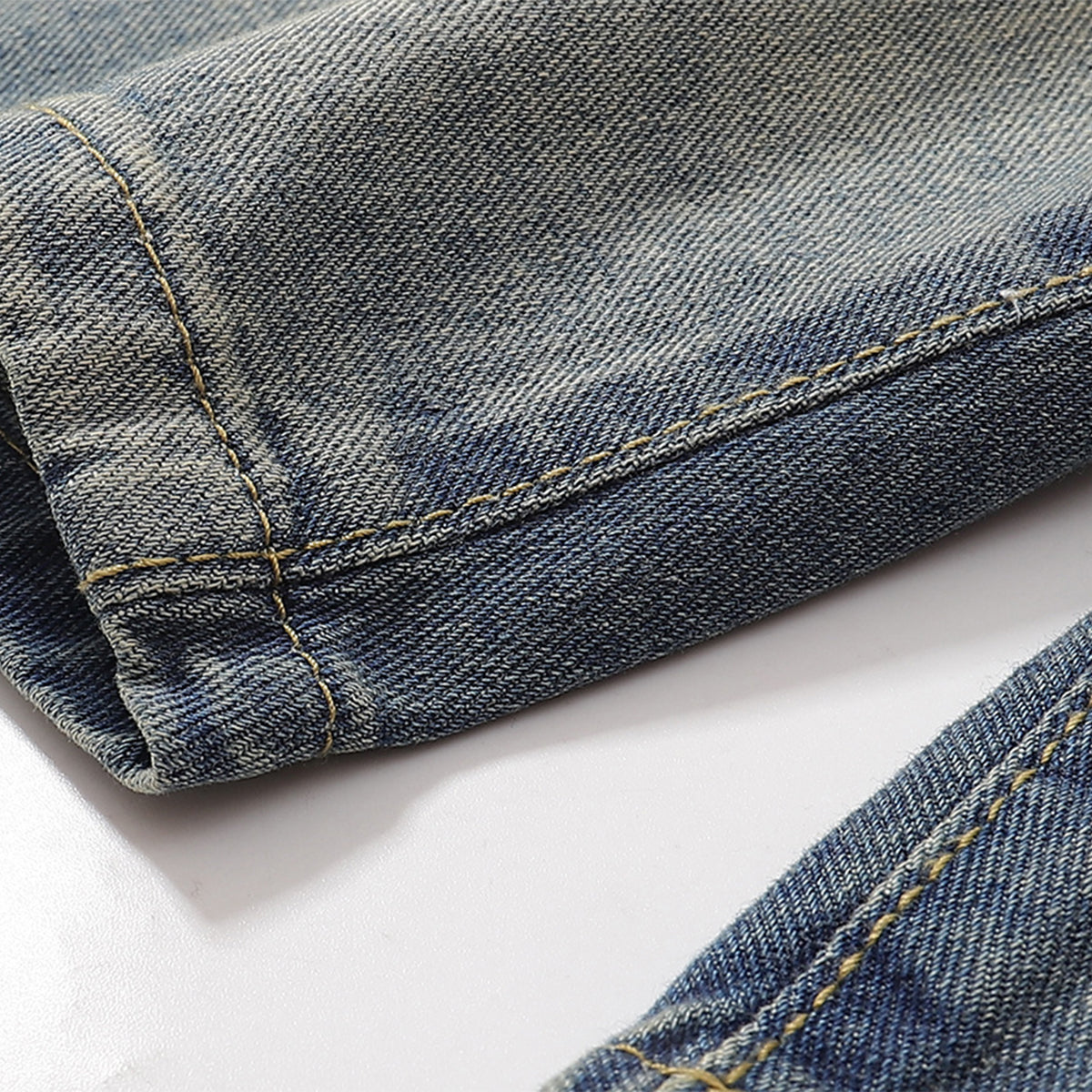 Classic Mid Waist Straight Leg Denim Shorts