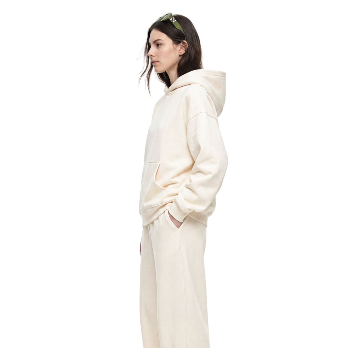 Cotton Structured French Terry Boxy Hoodie