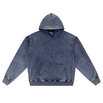 Knit Denim Kangaroo Pocket Hoodie