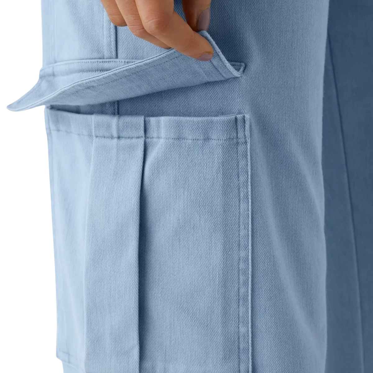 Mid Rise Pockets Straight Leg Casual Cargo Jeans
