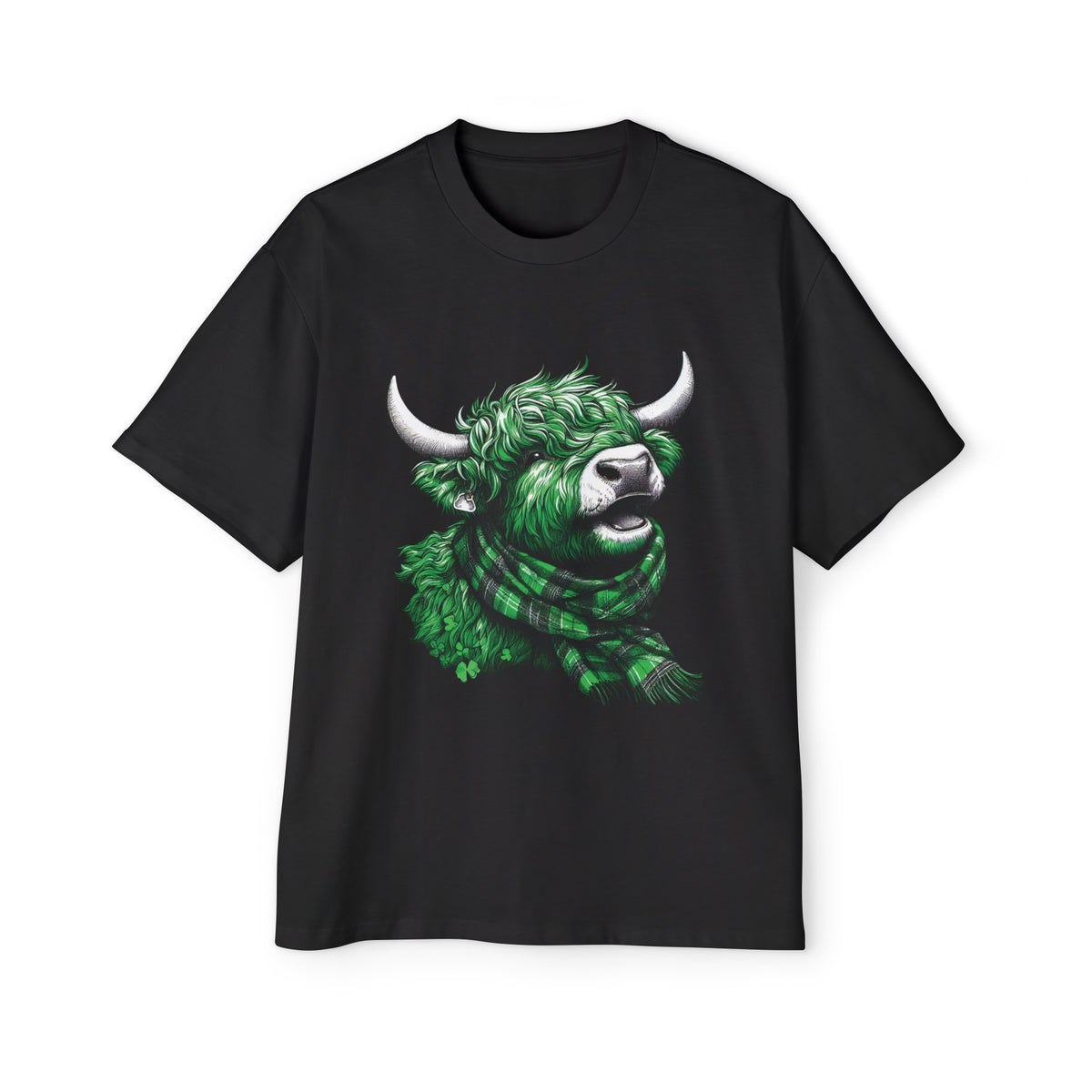 St Patricks Day Highland Cow Graphic Tee-INNBLAC Fashion Apparel
