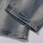 Heavy Wash High-Rise Straight Leg Jeans