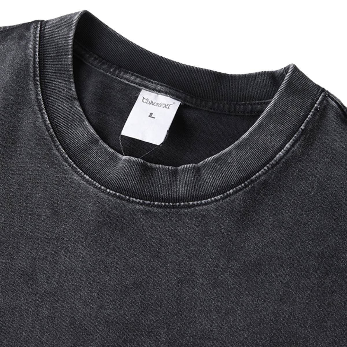 Camiseta destructiva de peso pesado con borde crudo de 10 oz