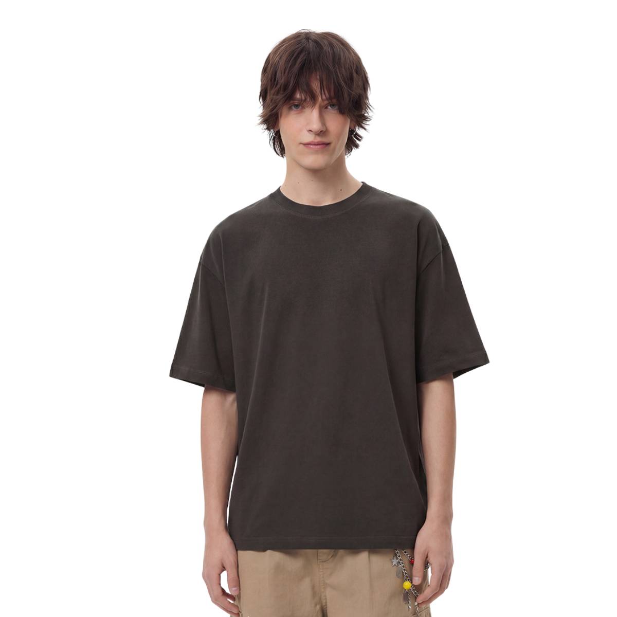 Camiseta destructiva de peso pesado con borde crudo de 10 oz