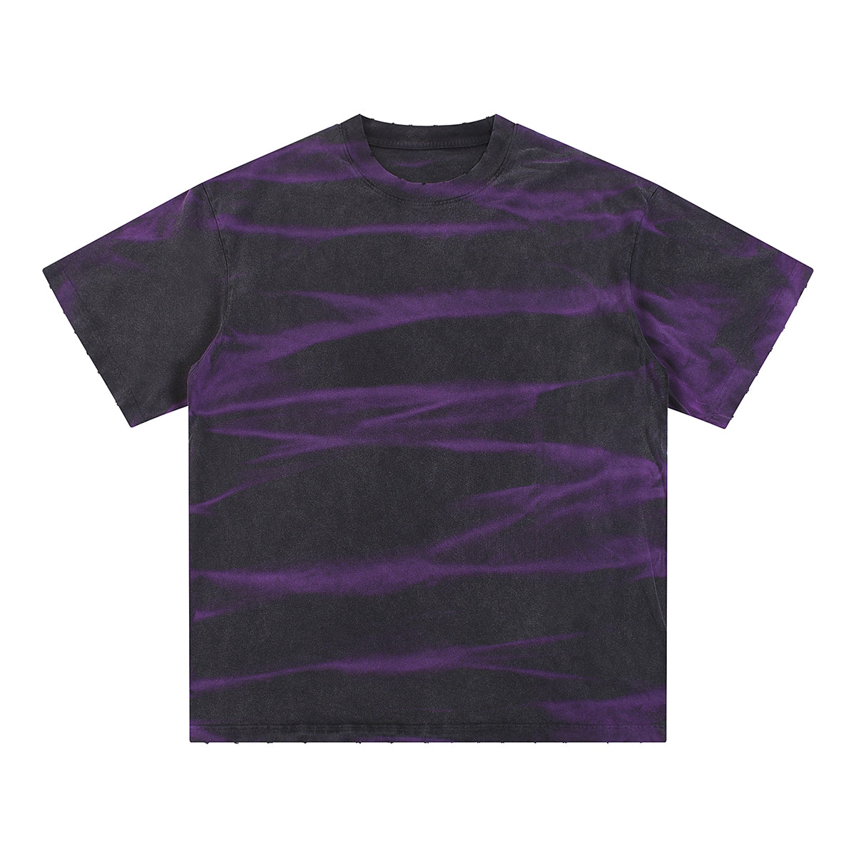 Stripe Tie-Dye Distressed Edge Tee 7.5oz