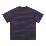 Stripe Tie-Dye Distressed Edge Tee 7.5oz