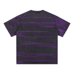 Stripe Tie-Dye Distressed Edge Tee 7.5oz